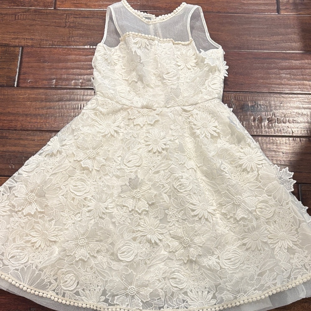 Chasing Fireflies Ivory Floral Lace Dress size 8